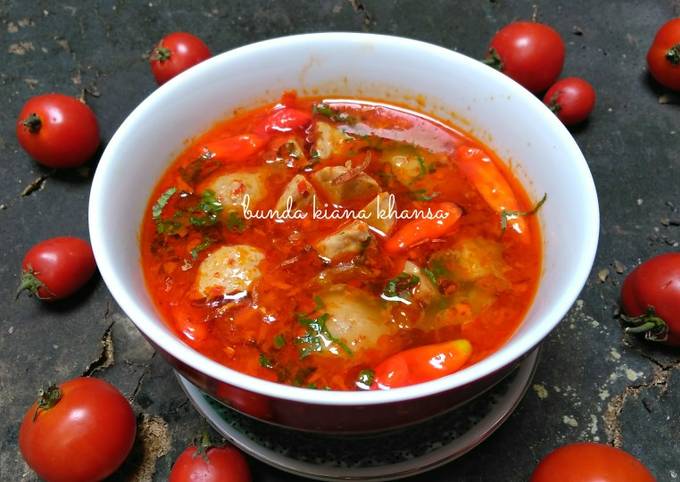 Resep Bakso Kuah Pedas Oleh Bunda Kiana Khansa Cookpad