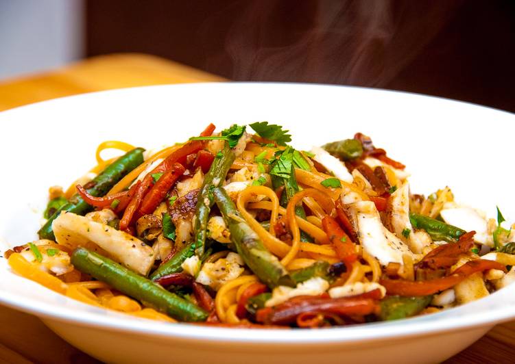 Sriracha Linguine with Pan-fried Tilapia