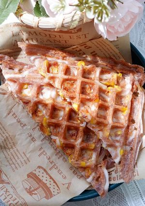 รูปของ 🧇🥥🌽 ขนมคลีน Waffle บ้าบิ่น มะพร้าวน้ำหอม ข้าวโพดหวาน ไม่มีน้ำตาล 😋