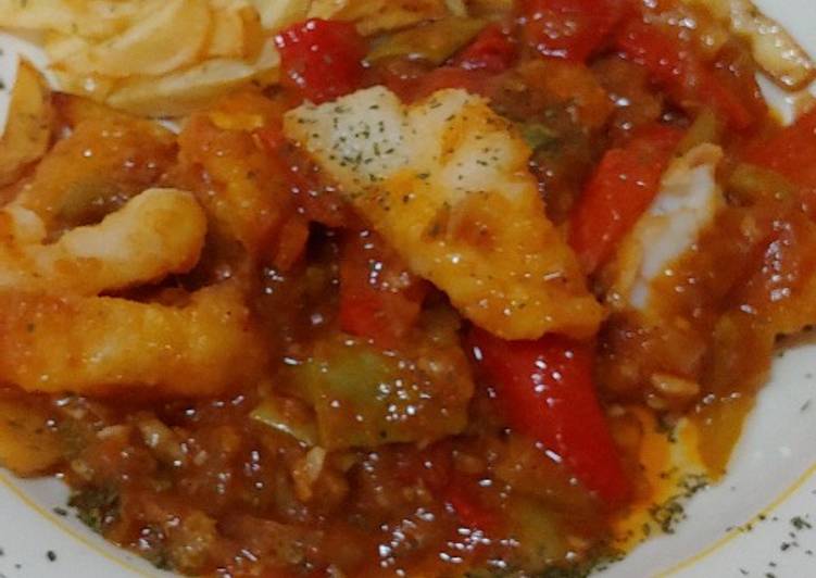 Migas de Bacalao con Pisto Mediterrani