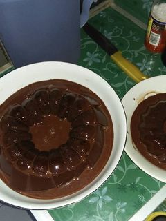 Foto resep Puding coklat with vla cokelat