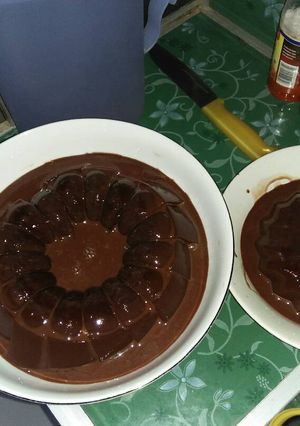 Foto resep Puding coklat with vla cokelat
