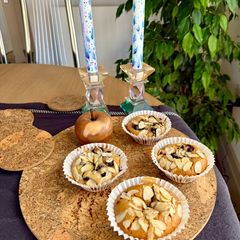 A picture of Small Batch Blueberry Almond Flour Muffins.