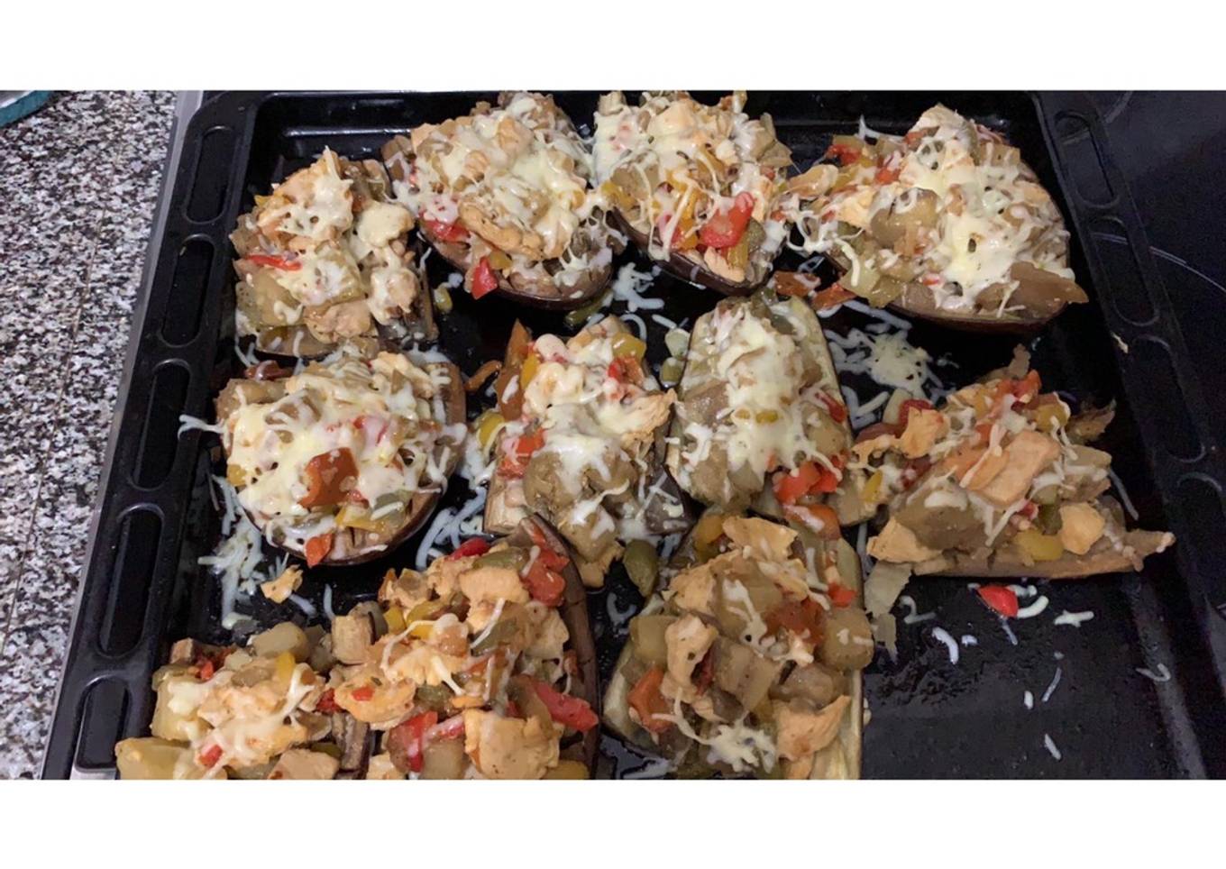 Berenjenas rellenas de pollo