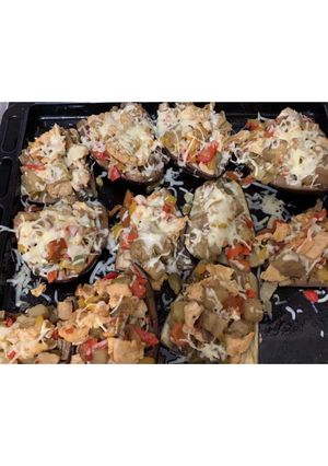 Una foto de Berenjenas rellenas de pollo