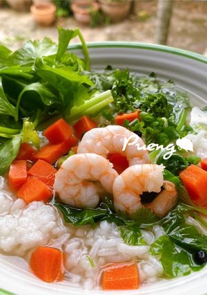 รูปของ ข้าวต้มกุ้ง (ฉบับง่ายๆ)🦐🥬🥕