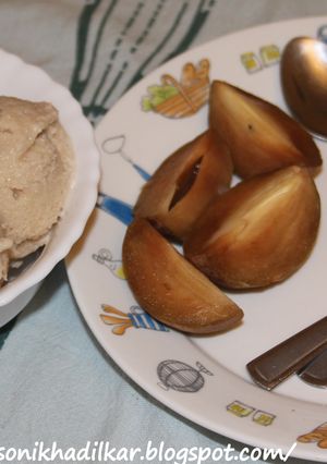 A picture of Homemade Chikoo Ice Cream.