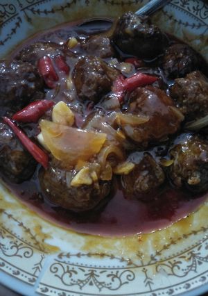 Foto resep Bola bola daging saus tomat