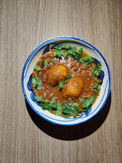 A picture of RAJMA CURRY with EGGS.