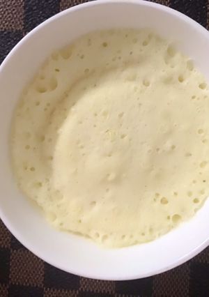 Hình của món Ăn xế: bánh bông lan bắp (1p lò vi sóng).