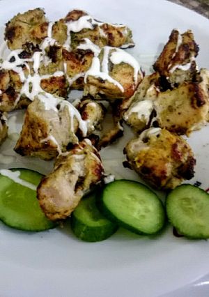 A picture of Chicken Malai boti.
