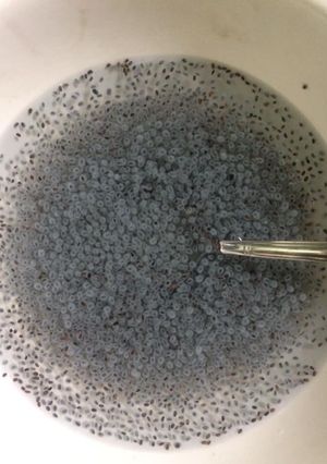 Hình của món Nước mủ trôm+lá dứa +hạt chia.