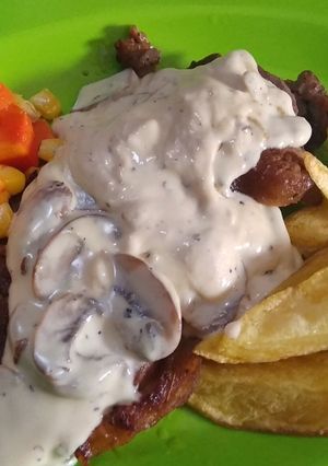 Foto resep Steak with mushroom sauce ala steak 21 anti gagal