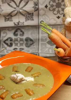 Une photo de Potage crêmeux de Carottes et Fanes