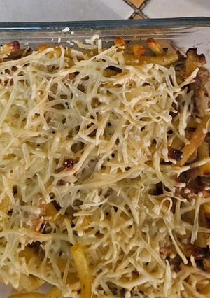 Une photo de Gratin de pâtes au poulet économique et rapide