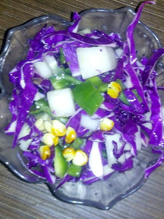 A picture of Purple cabbage salad.