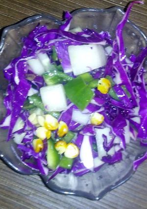 A picture of Purple cabbage salad.