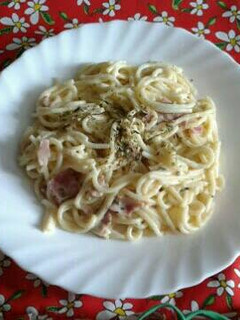 Una foto de Espaguetis a la carbonara
