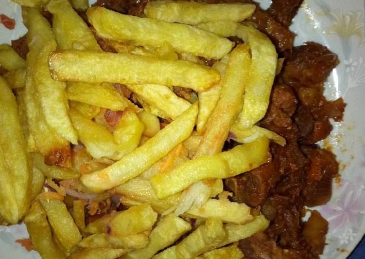 Stir fry beef with Fries