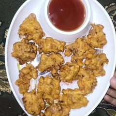 A picture of Patato onion nuts pakoda recipe.