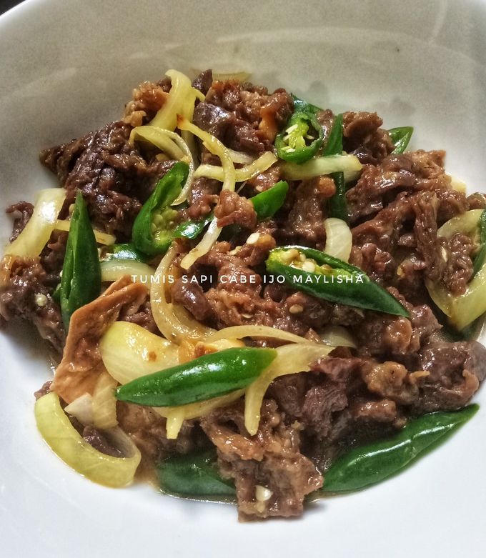 Foto resep Tumis Sapi Cabe Ijo (hokben)