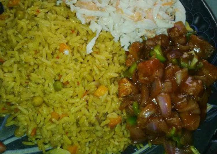 Recipe of Quick Fried rice and coleslaw