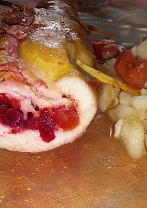 Una foto de Pechuga de pollo rellena de verduras