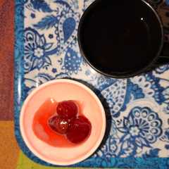 Una foto de Bavarois de frutilla