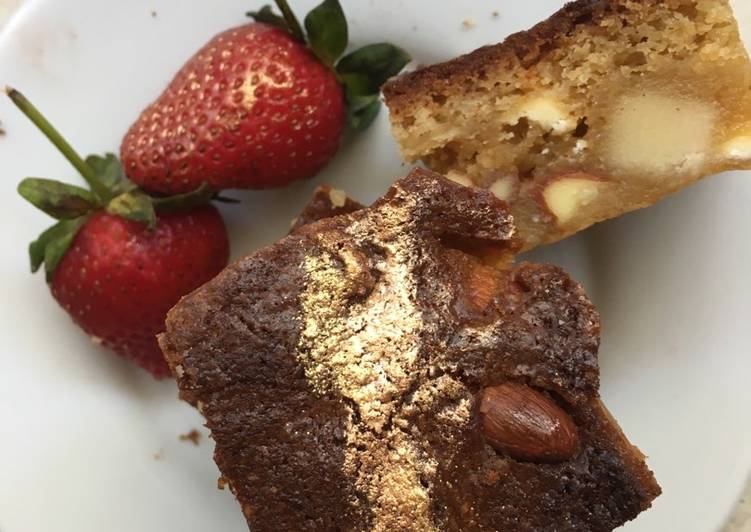 Toasted Almond and Marzipan Blondies �?��?