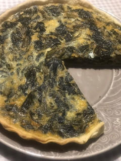 Una foto de Quiche verde de acelgas