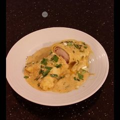 Pasta Wrapped Chicken Cordon Bleu A picture of Pasta Wrapped Chicken Cordon Bleu.