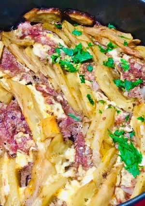 Una foto de Papas al horno con carne molida