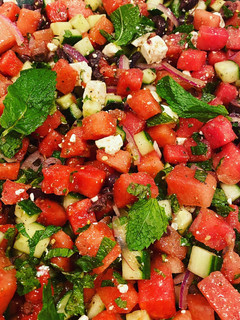 A picture of Watermelon Greek Salad.