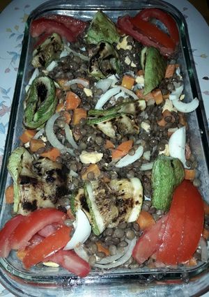 Una foto de Ensalada de lentejas light #S.O.S franco