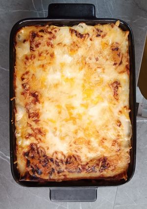 Una foto de Lasaña de pollo y verduras