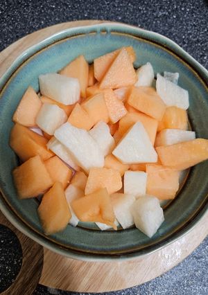 A picture of Jicama and Cantaloupe Salad.