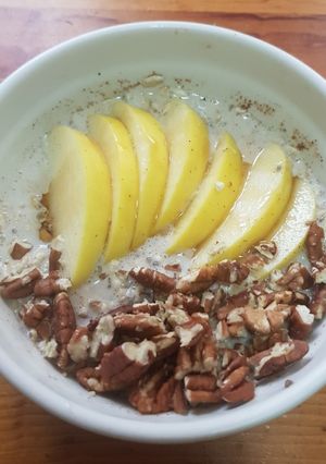 Una foto de Avena nocturna sabor a pay de manzana