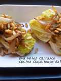 Rollitos de col relleno de seitán y verduritas