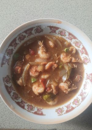 Foto resep Oseng udang asam manis