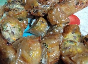 Hình của món Nem gà nấm.