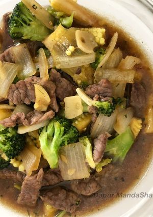 Foto resep Daging Cah Brokoli Jagung Muda