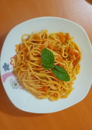 صورة لوصفة معكرونة بالخضار