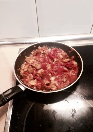 Una foto de Pisto manchego con pimientos de piquillo