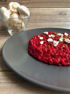 Foto de Risotto de Beterraba e Queijo de Cabra