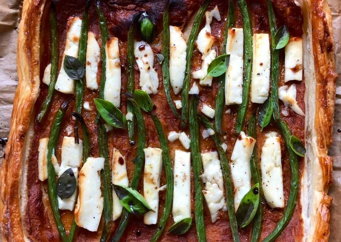 Simple Way to Make Award-winning Summer bean &amp; halloumi tart