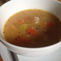 A picture of Ham and Winter Vegetable Soup.