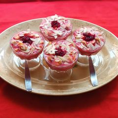 A picture of Beet Custard Fruit Salad.