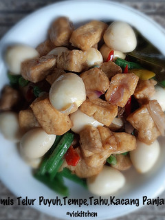 Foto resep TUMIS TELUR PUYUH,TEMPE,TAHU,KACANG PANJANG