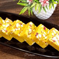 Rasmalai Fudge (White chocolate fudge) A picture of Rasmalai Fudge (White chocolate fudge).