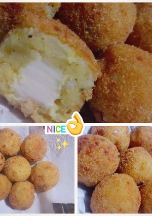 صورة لوصفة گرات البطاطس المحشية 🥔✨